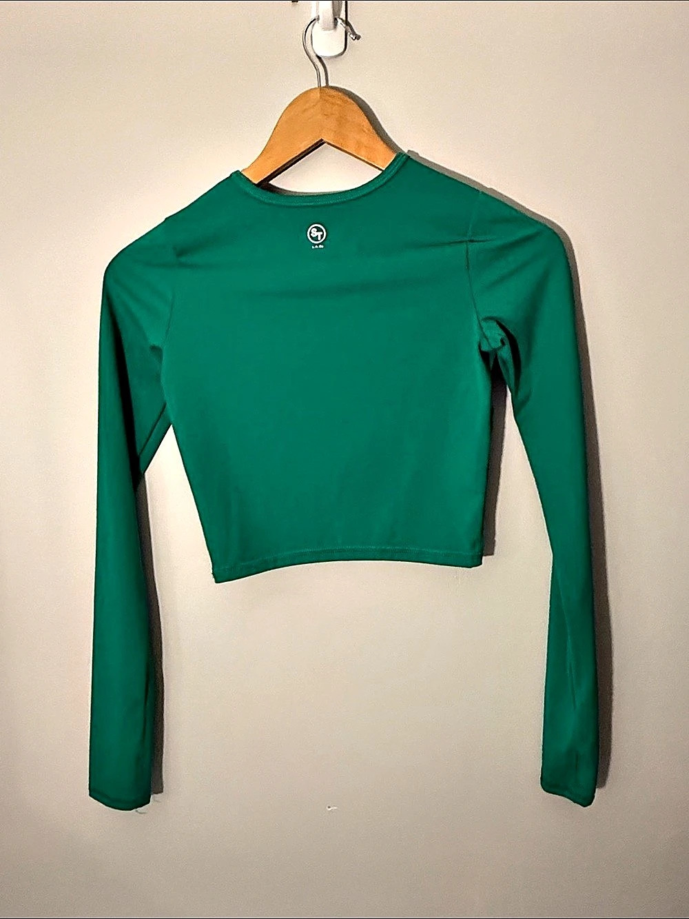 Social Tourist Long Sleeve Crop Top in Green Size XXS Like New - Picture 2 of 3
